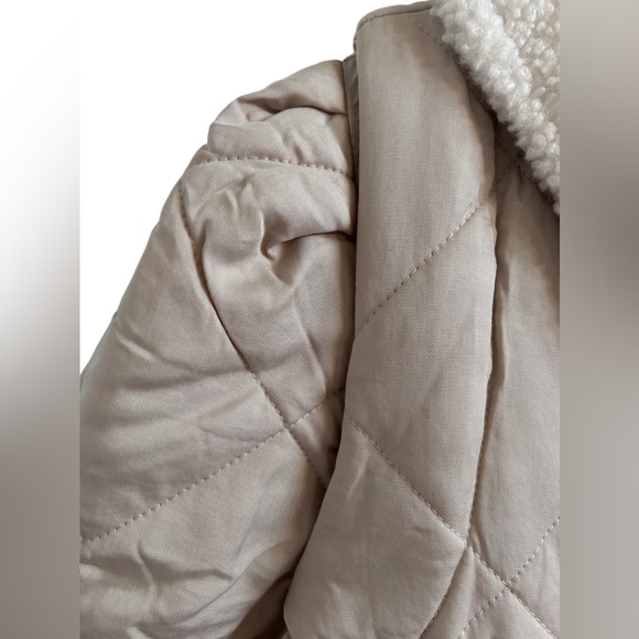 ⭐️HOST PICK⭐️BLANK NYC Warm Hearts Quilted Faux Shearling Coat Lt Beige L✨NWT✨ - Picture 4 of 15